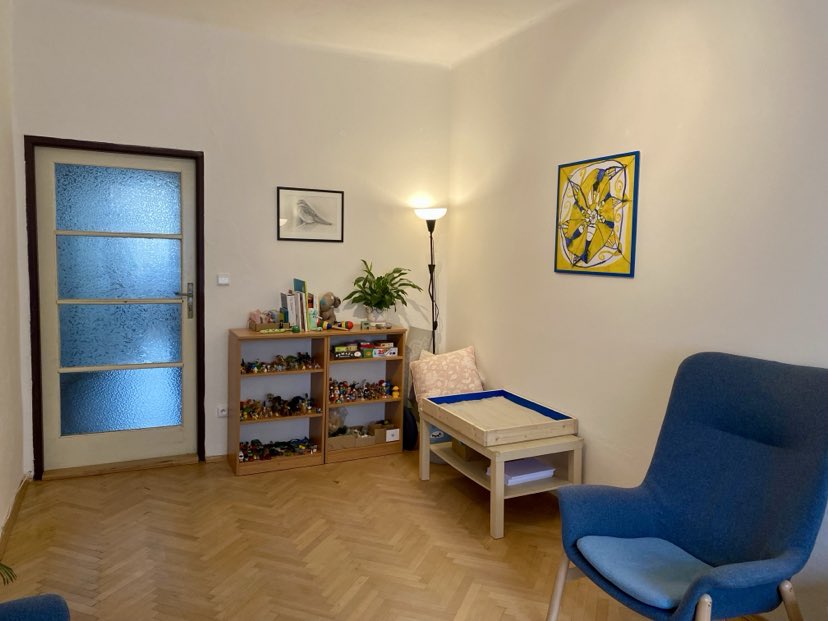psychoterapie Praha 3,terapeutická místnost a SandPlay